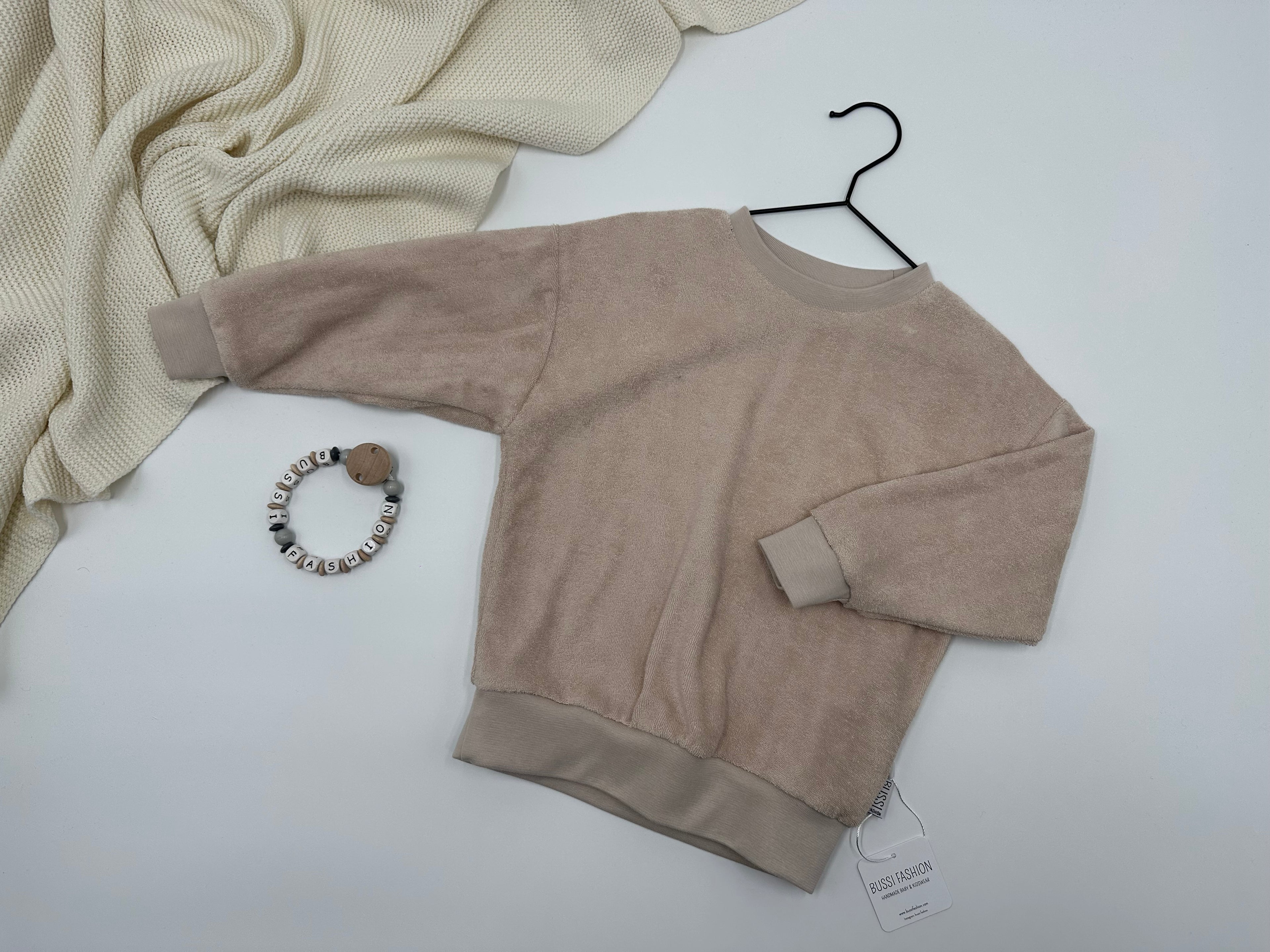 Frotteesweater 98 beige