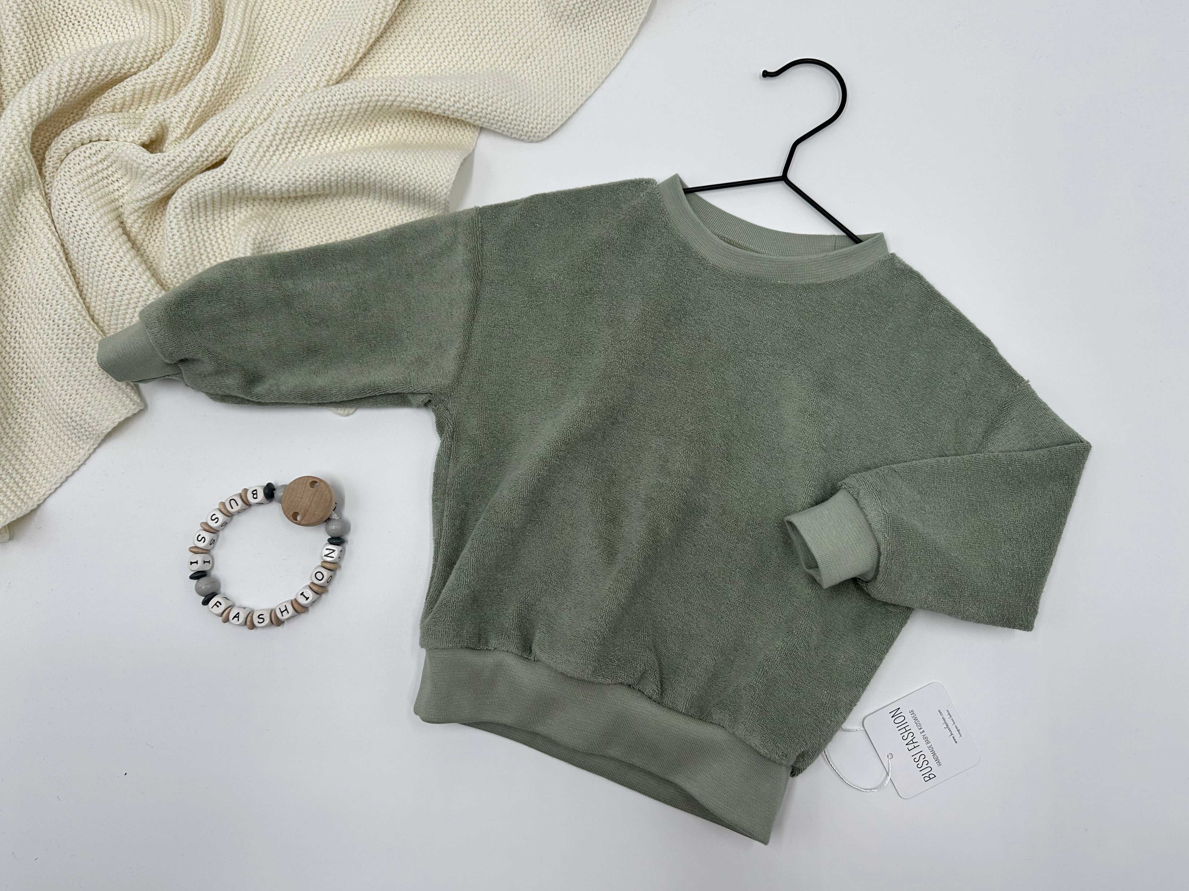 Frotteesweater 80 dusty green
