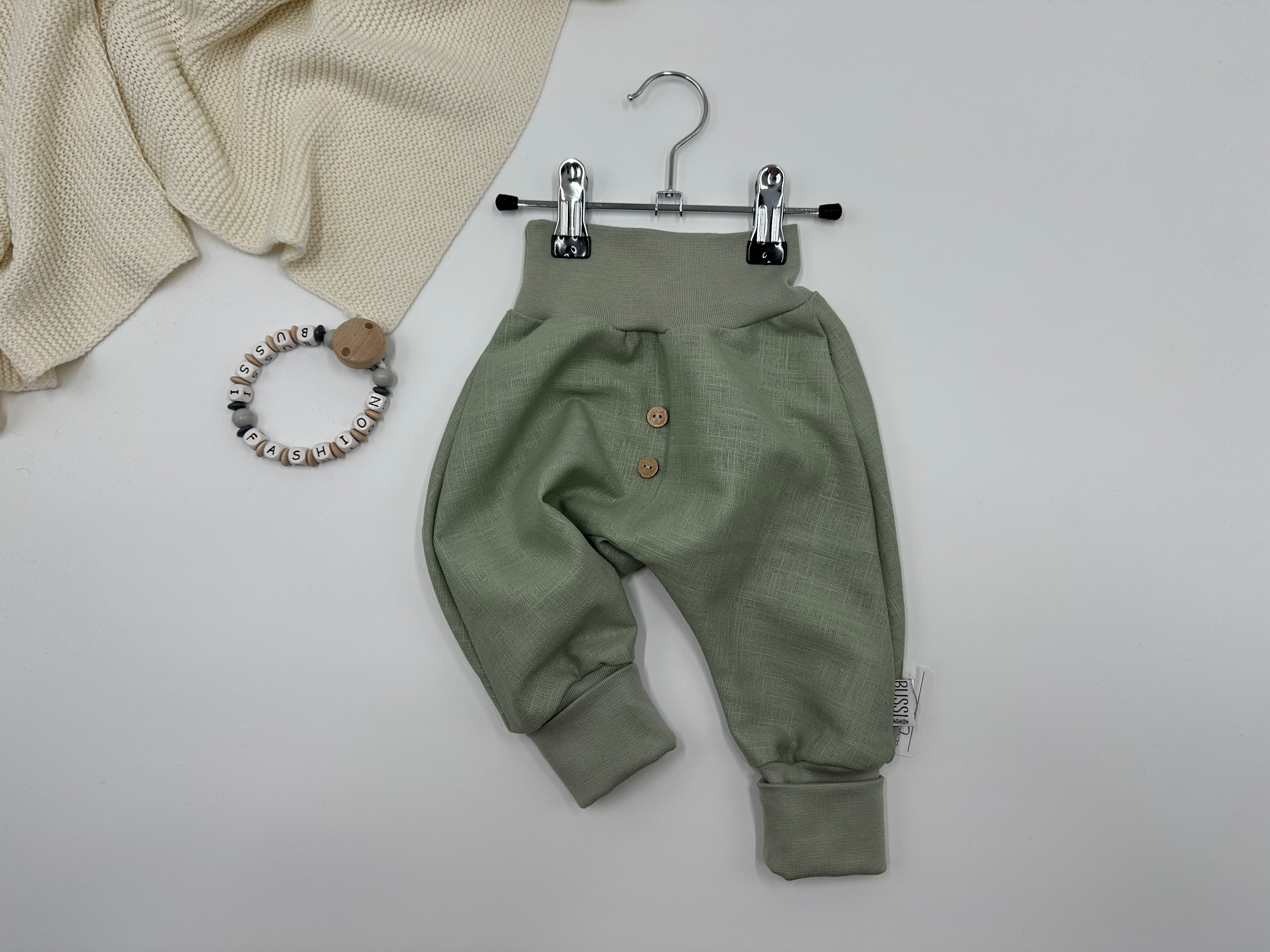 Leinenhose 74 dusty green