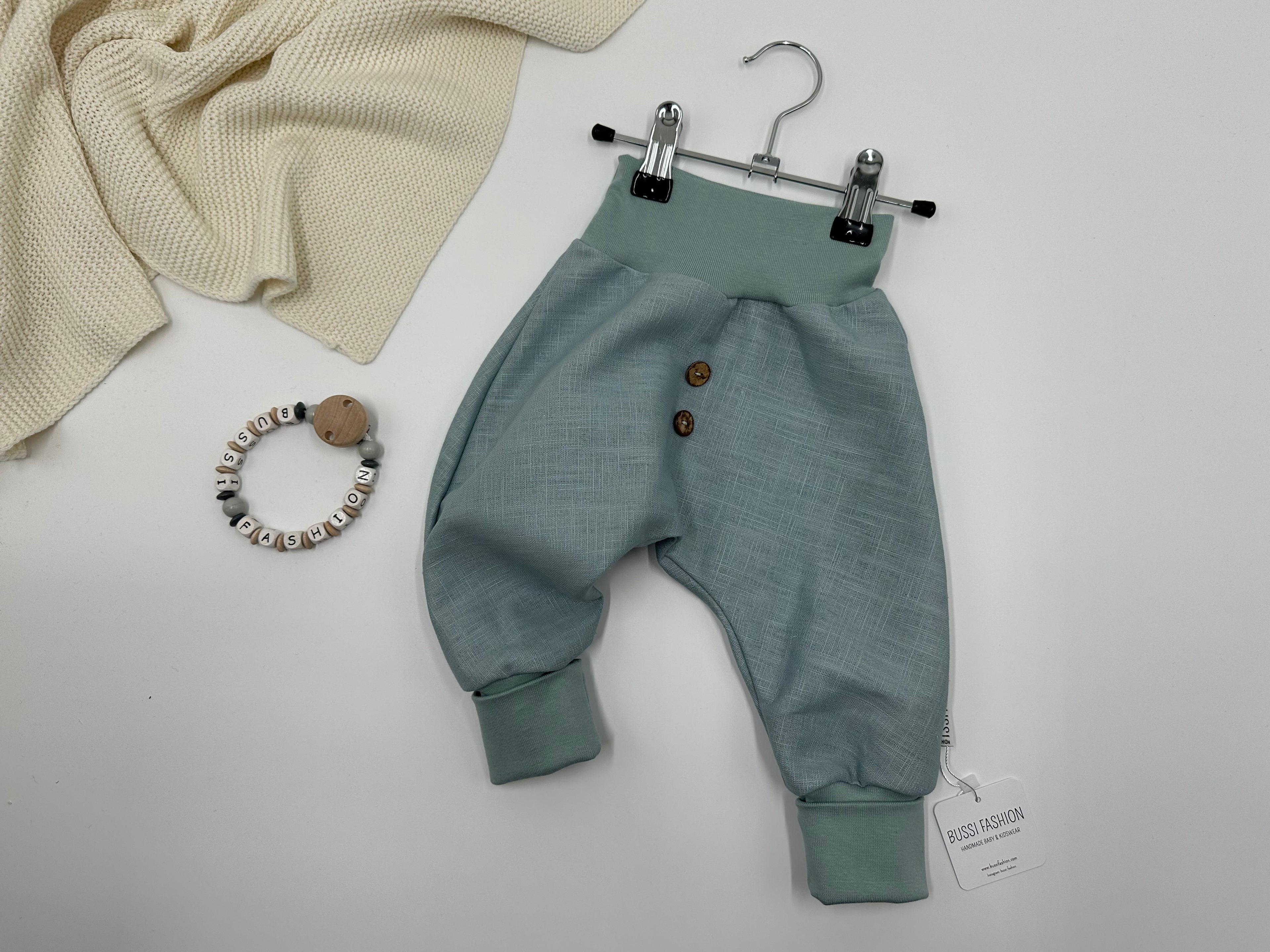 Leinenhose 80 sea green