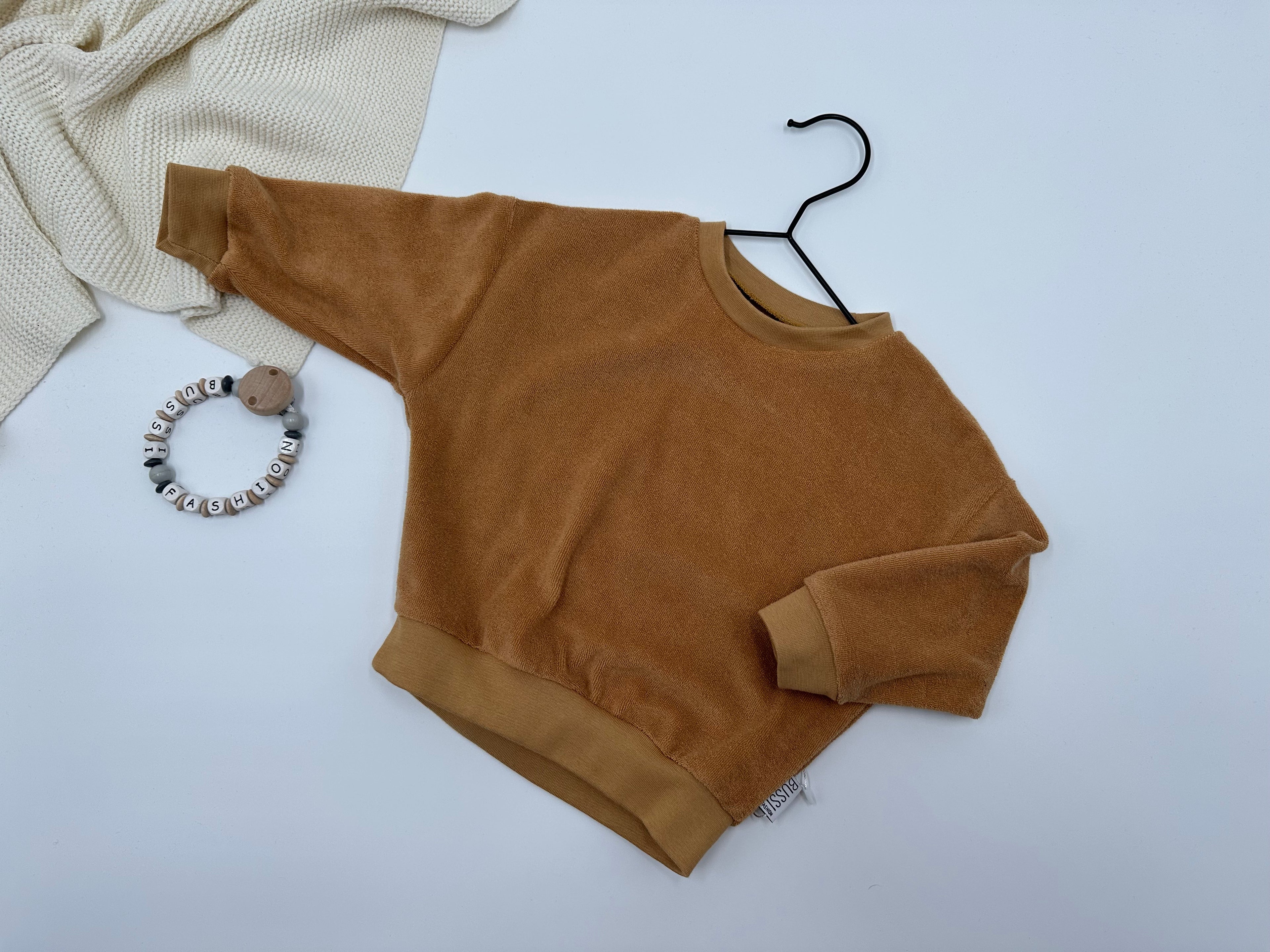 Frotteesweater 74 camel