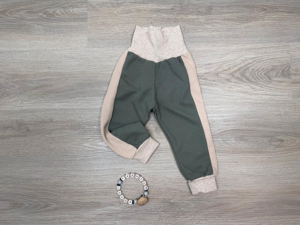 Waffeljogger grün/nude