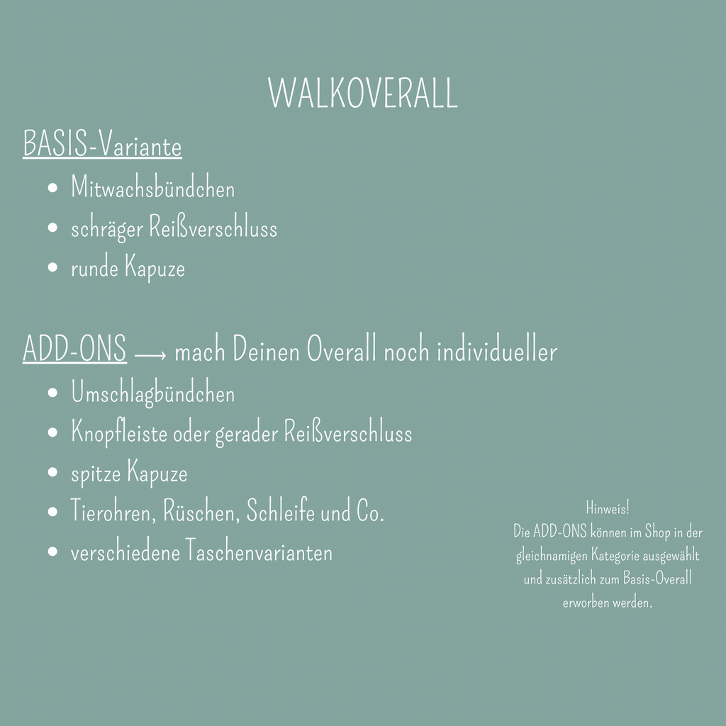 Walkoverall Reißverschluss